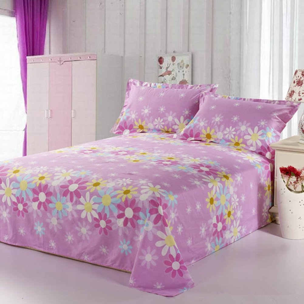 Drap en coton supérieur imprimé A 160x230cm pour lit simple et double