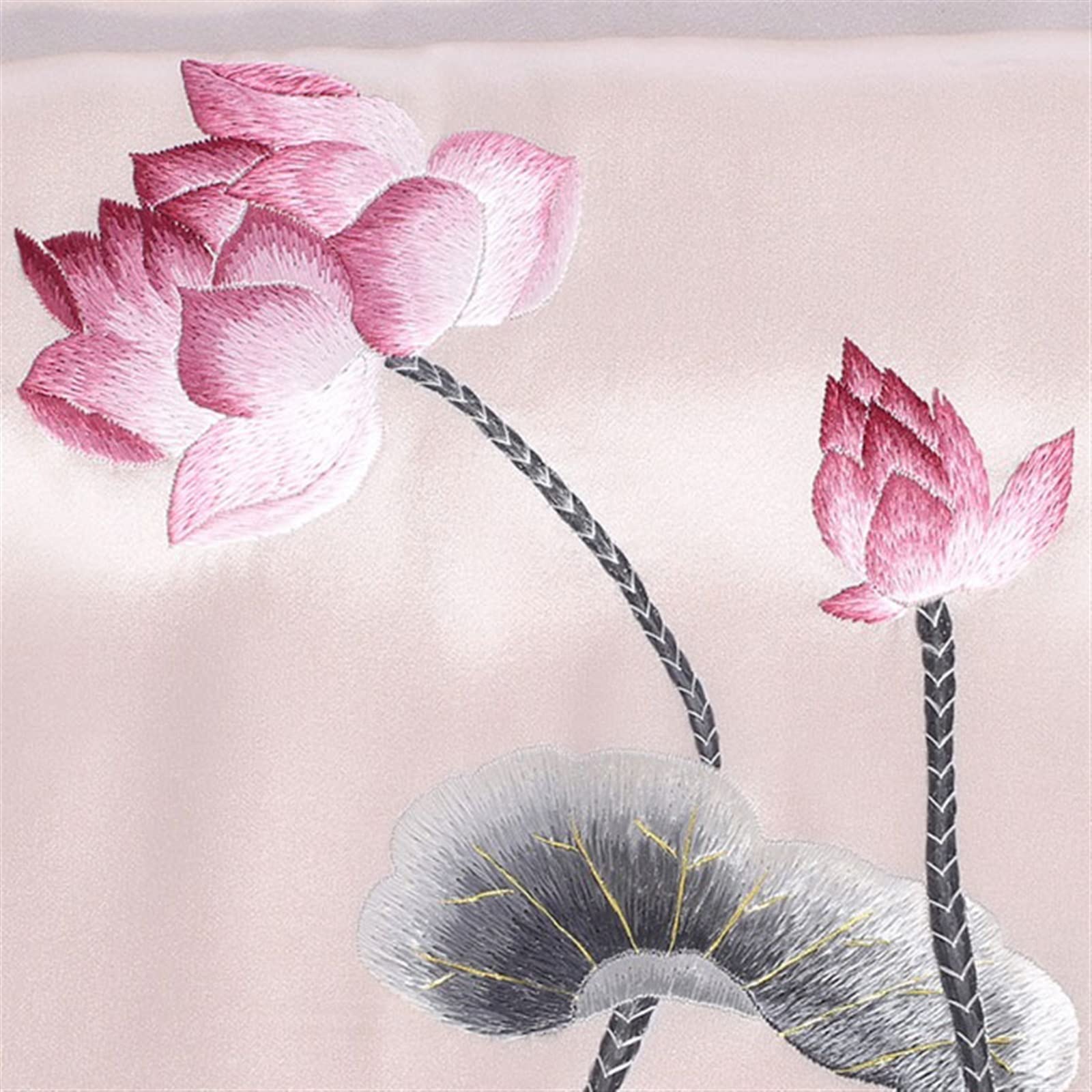 Szal Szalik Jedwabny szal noś go poza sukienką chińskie tradycyjne ręcznie haftowane szaliki wysokiej jakości jedwab duży szal Szalik damski (Color : Pink, Size : 190 * 55cm)