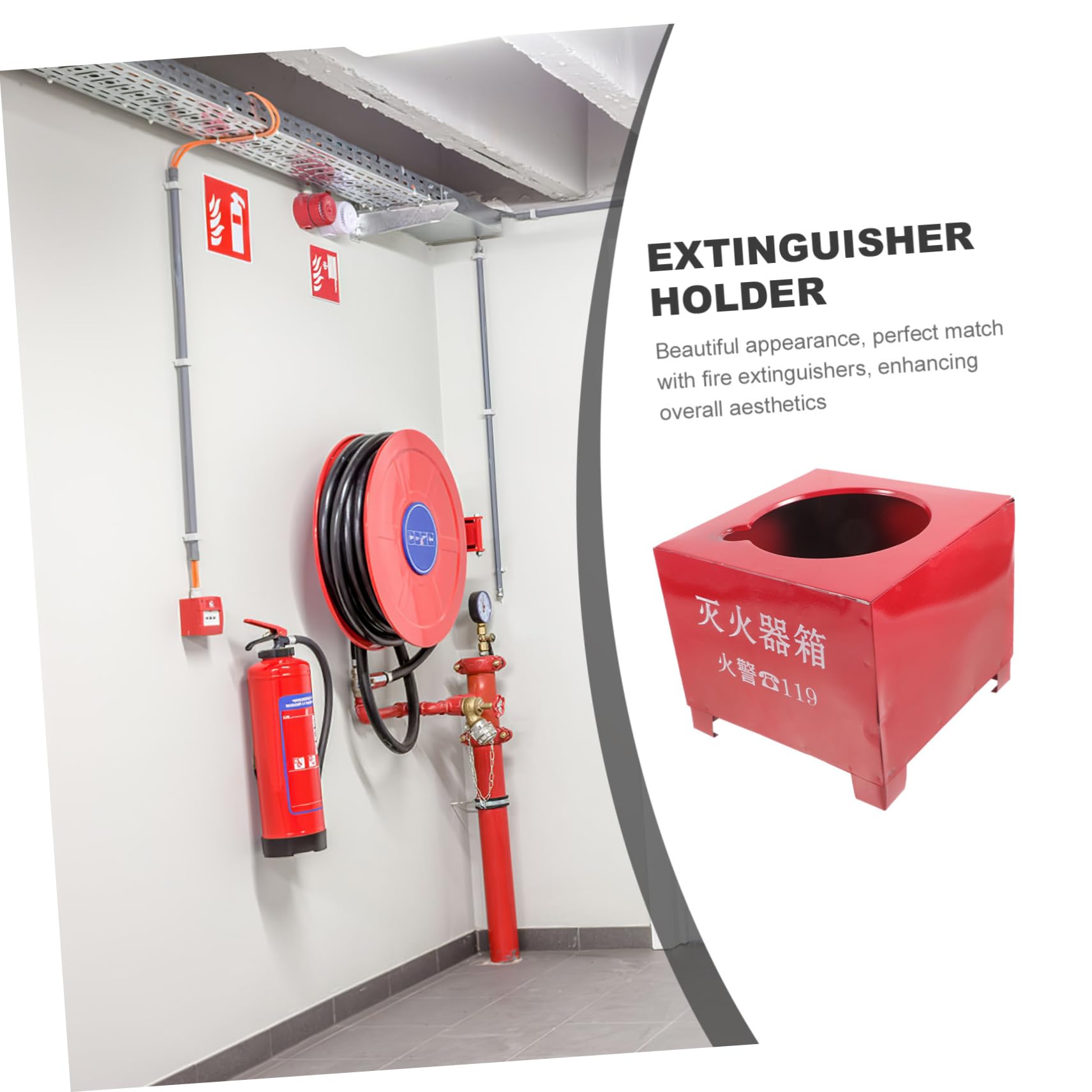 Cabilock Soporte para Montaje Incendios Extintor de Hierro Rojo en para 2-4kg para Extintores Base Resistente y Práctica Adecuado Paredes Hogar Oficina