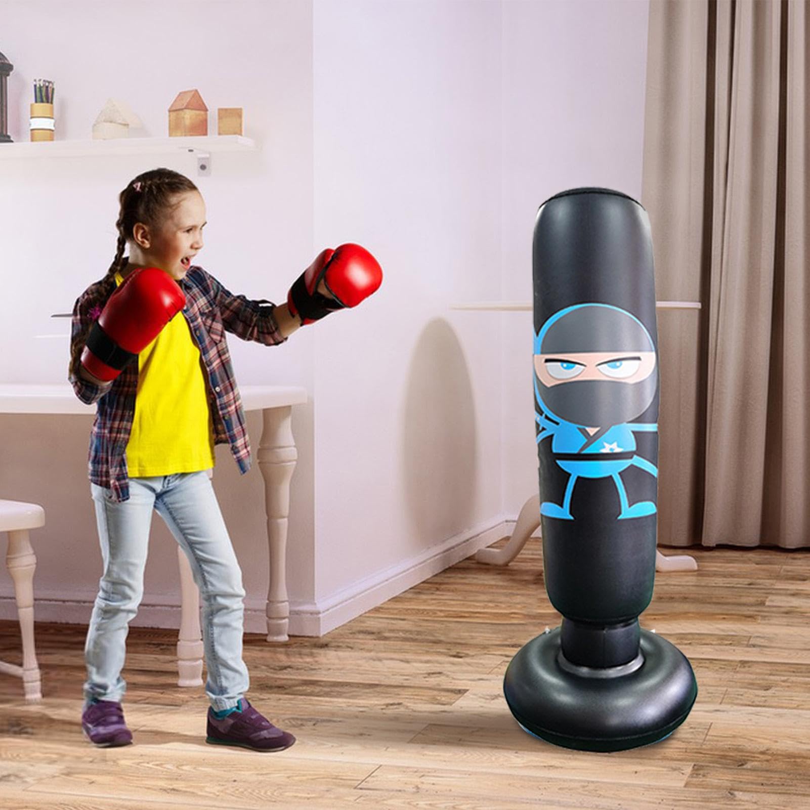 Boxe, Karate Sacco da Boxe,Sacco da boxe gonfiabile da 65 pollici per bambini - Sacco da boxe gonfiabile stabile, sacco da boxe gonfiabile per attrezzature da boxe per bambini