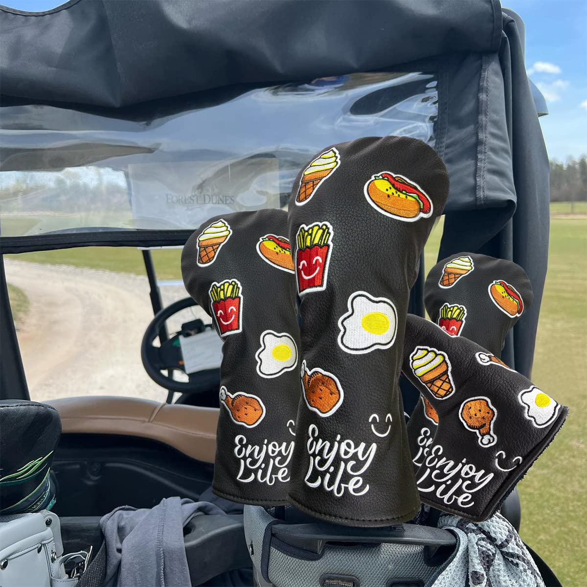 Rotatable #2 3 4 5 6 Ut Golf Hybrid/Rescue Head Cover Headcover Black, Funny Hamburgers