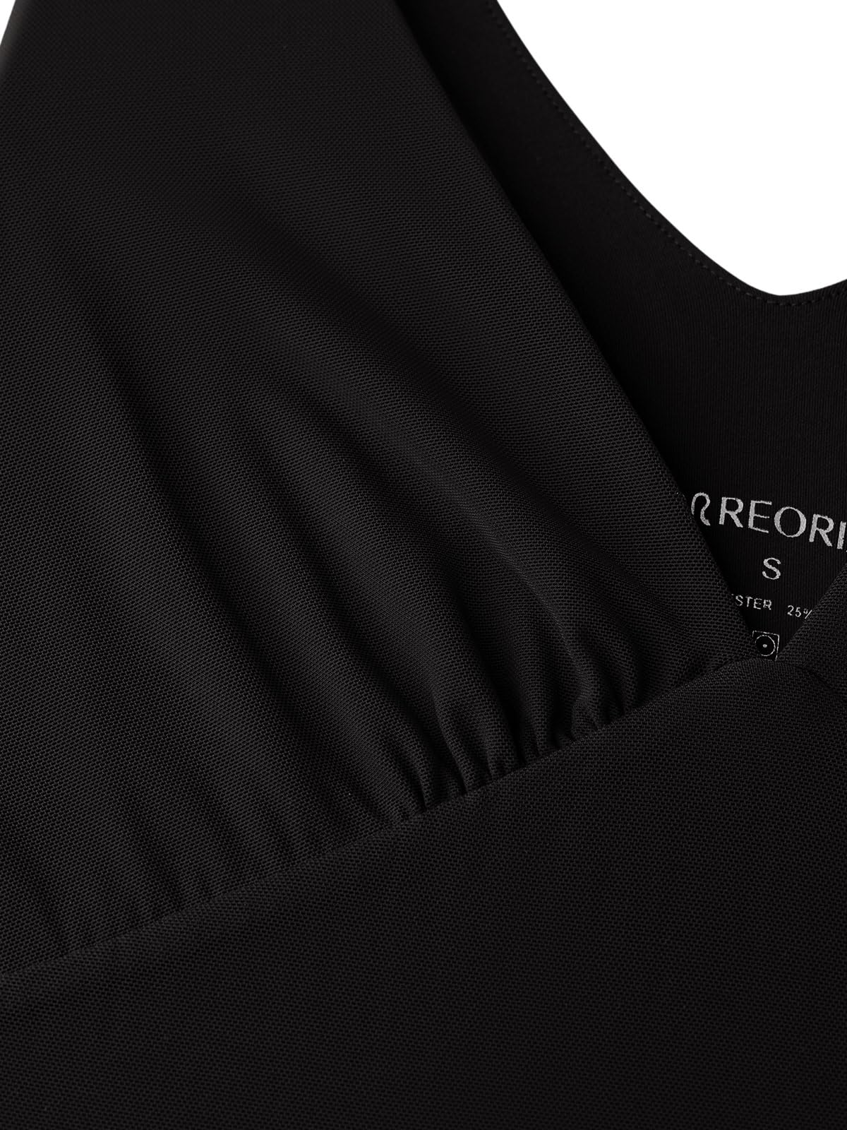 REORIA Maxikleid für Damen, Sommer, V-Ausschnitt, ärmellos, für Hochzeitsgäste, sexy Netzstoff, figurbetont, lange Kleider