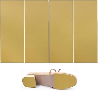 Modixun 4 Pcs 9.84×3.94in/25×10cm Shoe Sole Protector, Non-Slip Silicone Shoe Grip Sticker, Self Adhesive Shoe Bottom Protector, Noise Reduction Shoe Sole Pads for Man Women, Khaki