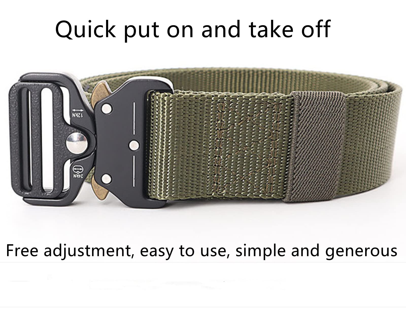 Cinturones para hombres Cinturón trenzado, cinturón táctico for hombres, cinturón militar de nailon resistente con hebilla de metal de liberación rápida for entrenamiento de caza y correr, paquete de
