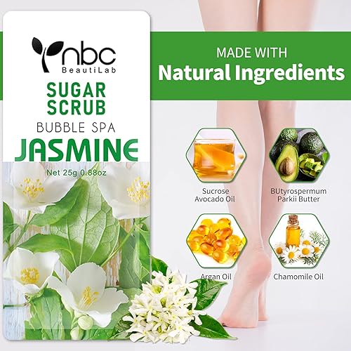 Vista 4 de Exfoliante de pies, exfoliante de azúcar, removedor de piel muerta para pies, exfoliante de pies empaquetado individualmente suaviza, hidrata