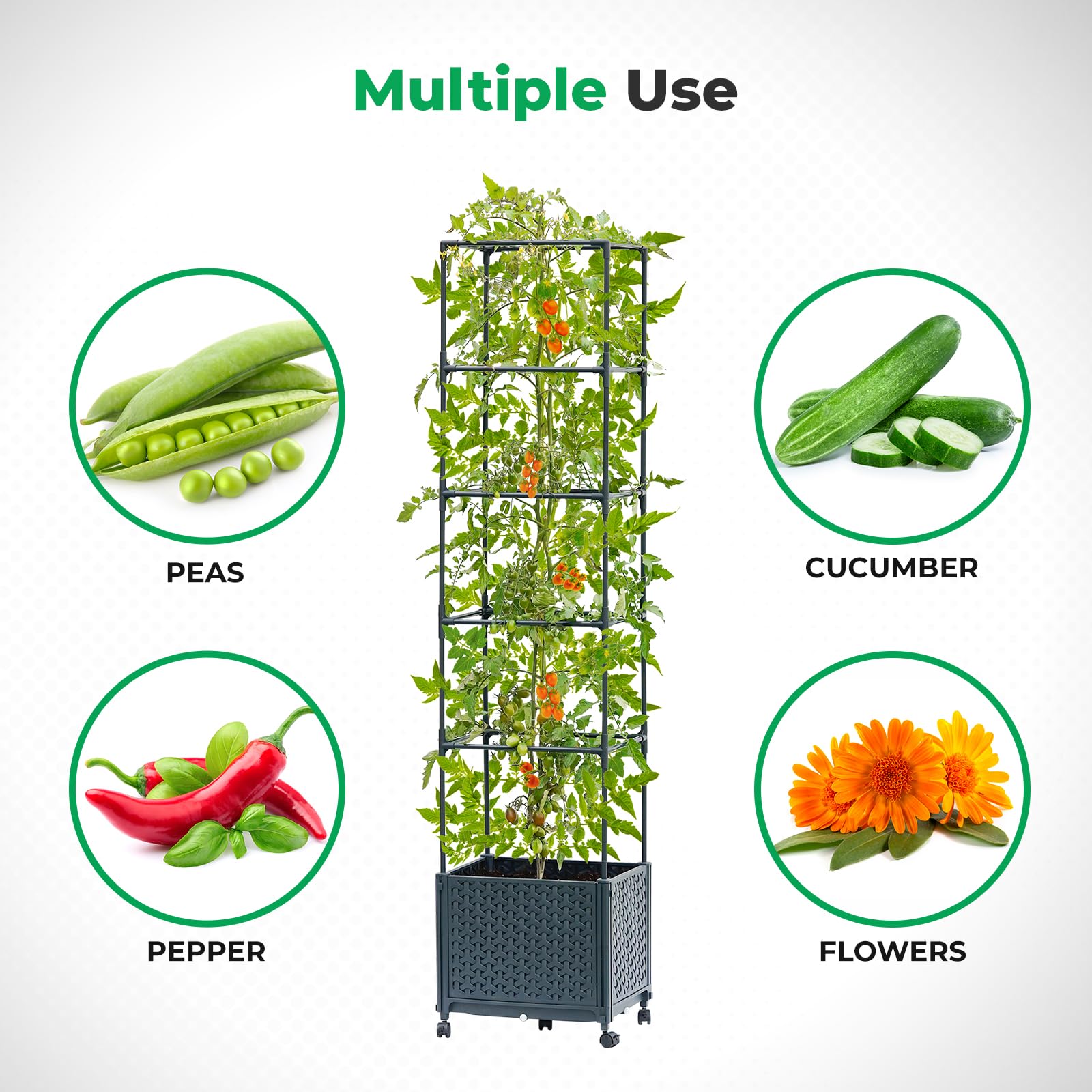 Amazon.com: KOBAZ Raised Garden Bed with Tomato Planter Cage