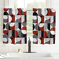 Vista 113 de Cenefa de cocina para ventanas, Día de la Independencia, pentagrama, textura de arpillera a cuadros, semitransparente, con bolsillo para barra