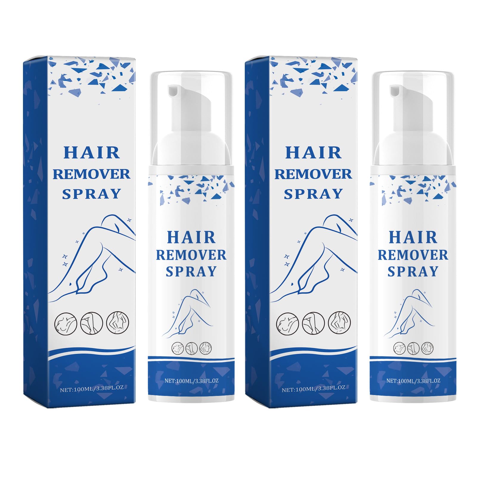 2 Piezas Crema Depilatoria Corporal para Hombres y Mujeres, Crema Depilatoria Piel Sensible, para una Hidratación Suave, Para Cara, Brazos, Piernas y Axilas, Hair Removal Cream, 10