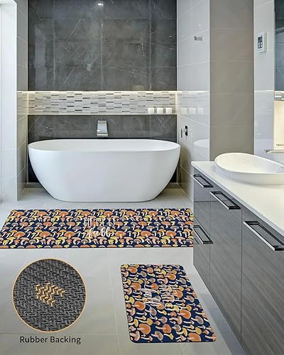 Miniatura 9 de Tapete de baño multicolor con hongos para bañera, tapete antideslizante de secado rápido y absorbente de tierra de diatomeas para ducha, fregadero