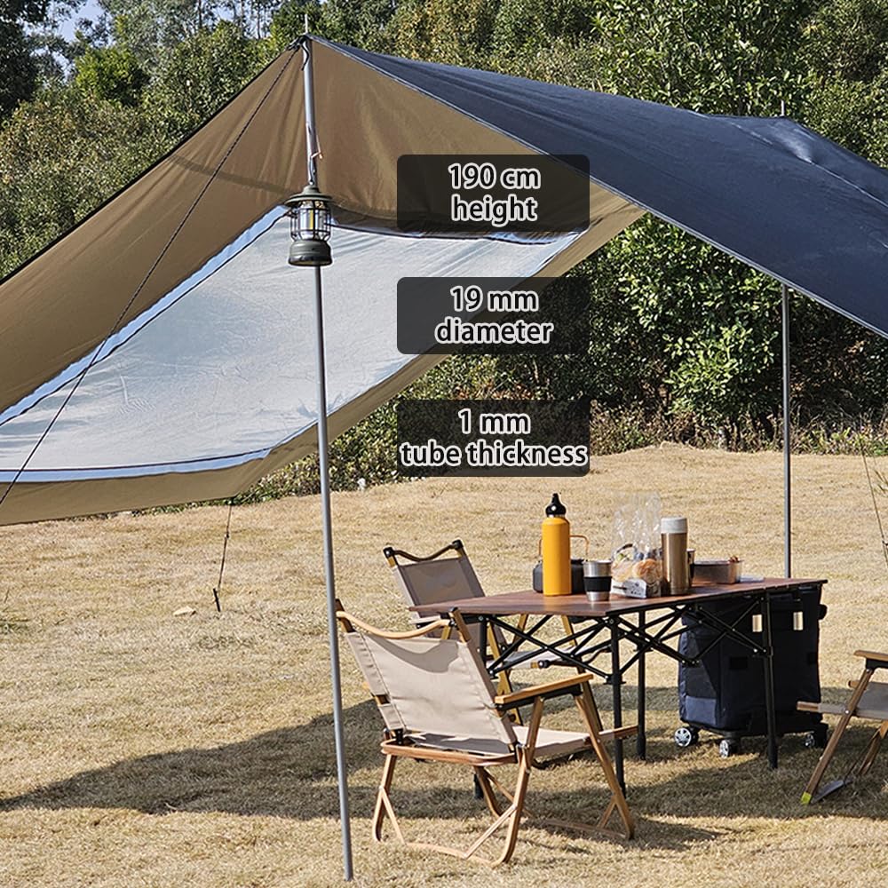 2.9x4.8m Universel Auvent de Voiture Fourgon Léger Facile à Monter Auvent Tarp Résistant à l'eau et au Soleil Store Camping Car (Noir, 3x5m)