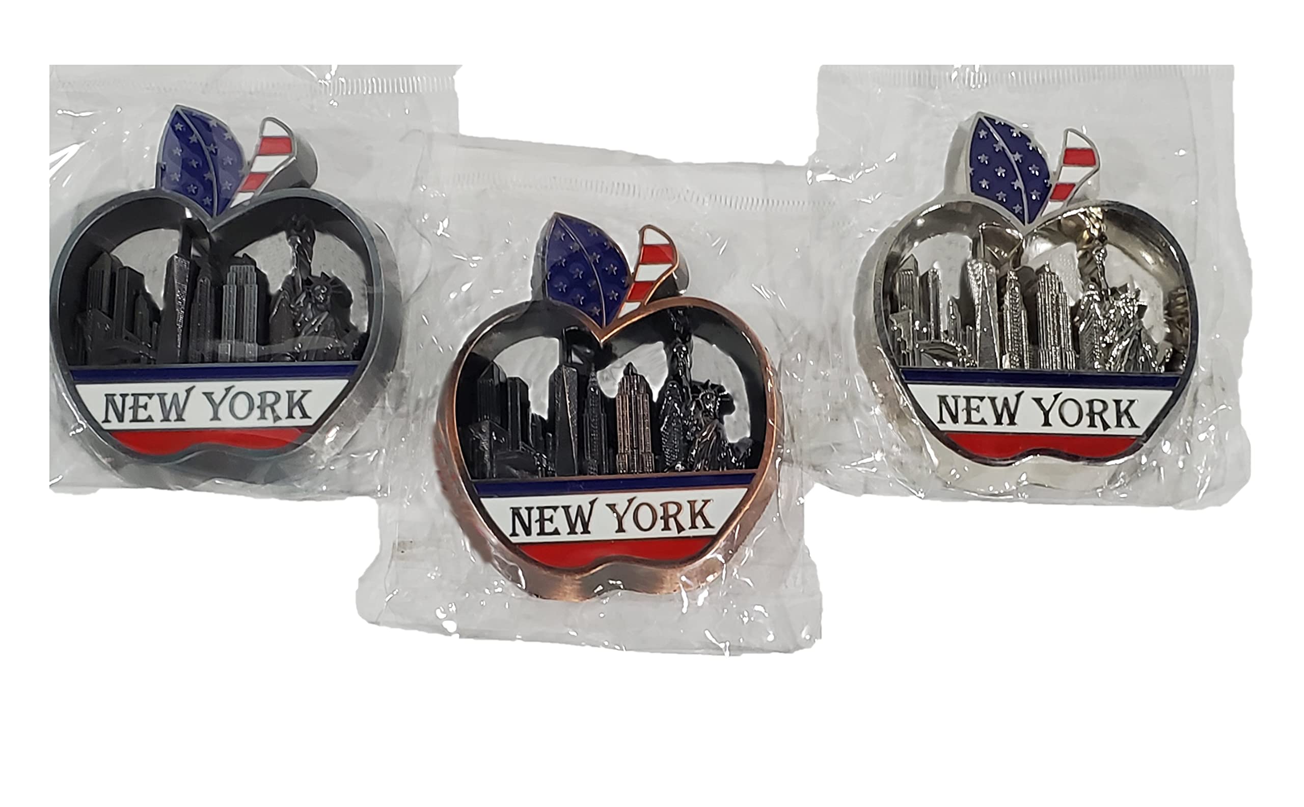 AWS Magnete in PVC Rigido New York Souvenir calamita Statua della libertà Fridge Magnet Magnete Fotografico da frigo Torri gemelle Statue of Liberty Twin Towers (7,8_x_5,2_cm