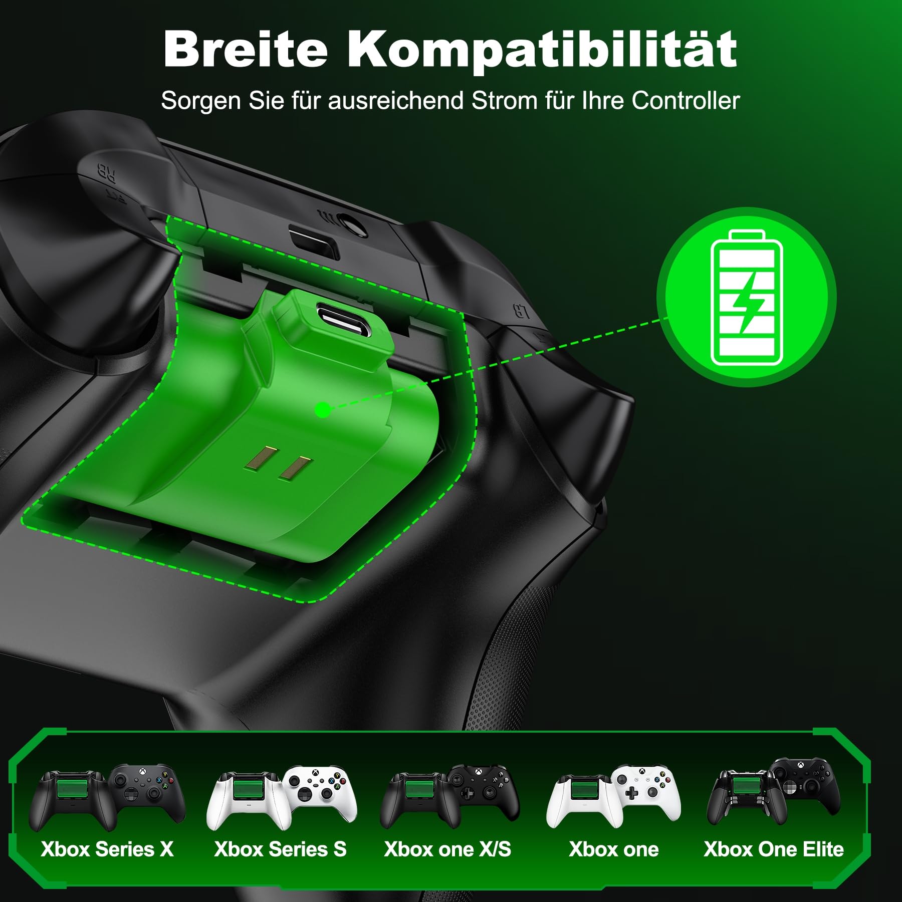 2 baterías de 3600 mWh para controlador de Xbox, juego y carga para controlador Xbox Series X, batería recargable con 12 horas de tiempo de reproducción/pantalla LED compatible con Xbox Series X/S,