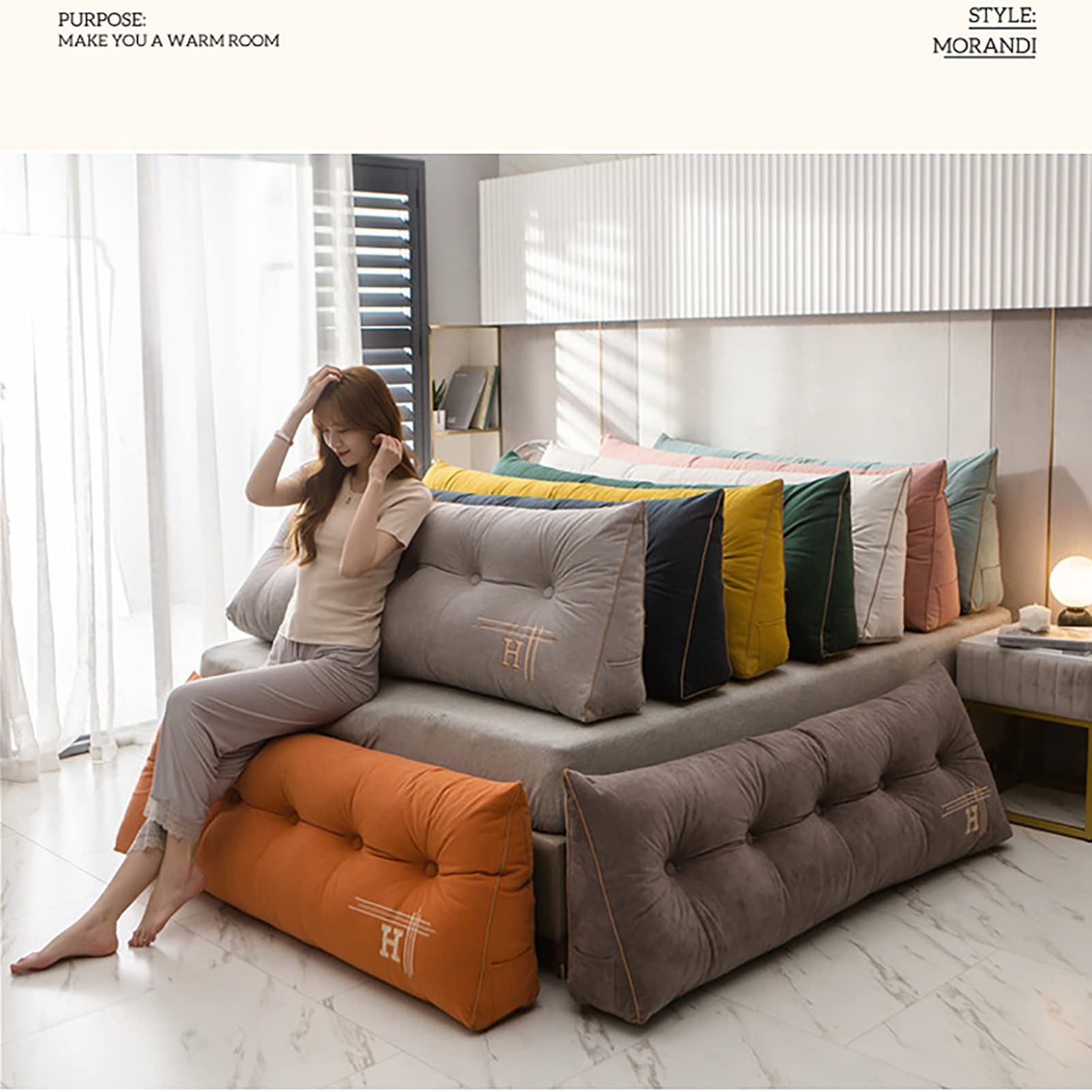 Coussin De Lecture Pour Chevet Tête De Lit, Gros Coussin De Canapé Long, Dossier Coussin Décoratif Avec Rembourrage,Oreiller Traversin De Soutien Dorsal Et Lombaire ( Color : #1 , Size : 120x50cm