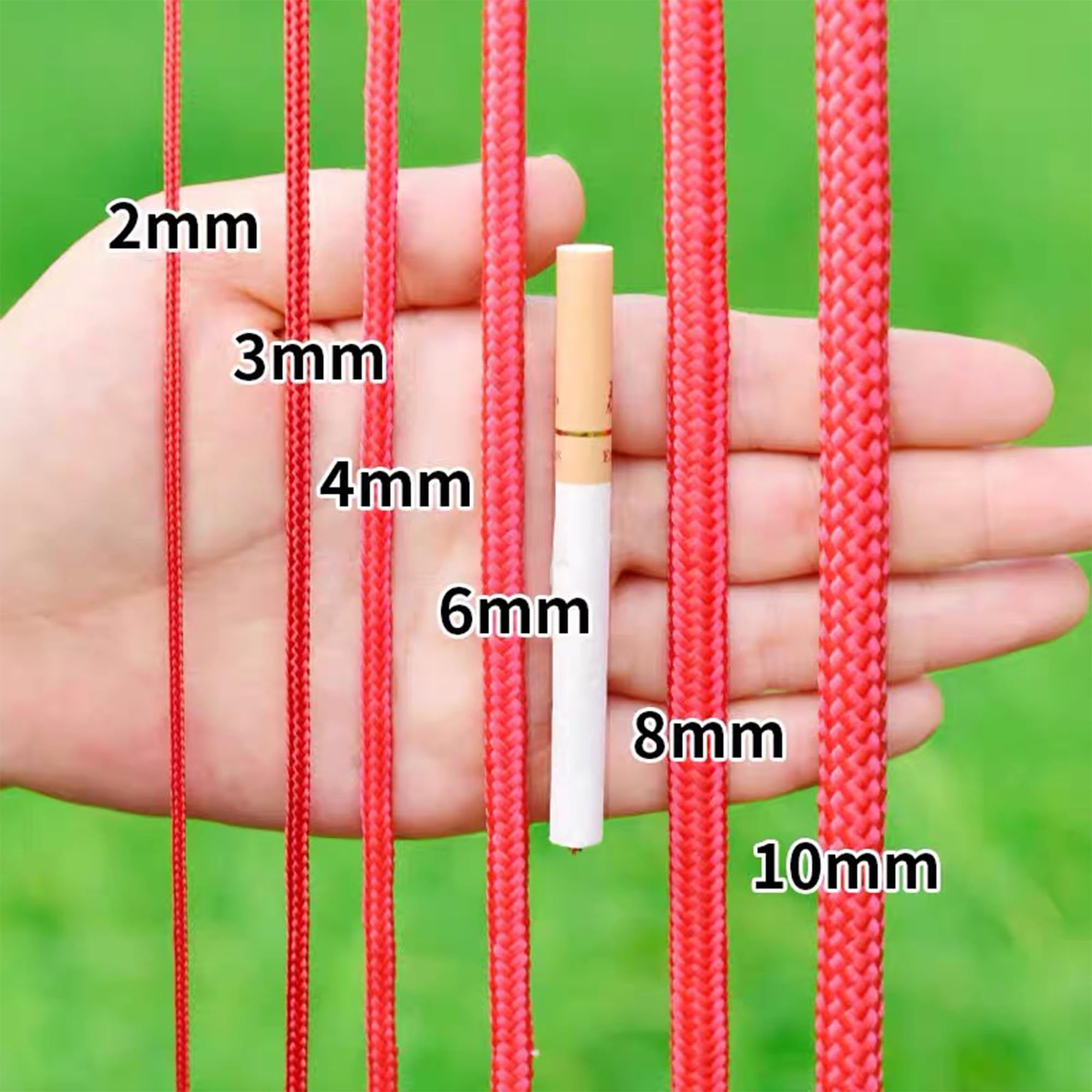 Cuerda de nailon trenzado de 1/4 pulgadas: cuerda de nailon trenzado de 100 pies, cuerdas de polietileno de 6 mm trenzadas para atar multiusos, tendedero, jardinería, proyectos de manualidades (verde