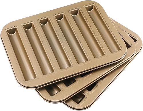 Molde antiadherente para bollo y salchicha para pasteles, biscotti, Eclair y sándwich (3 unidades)
