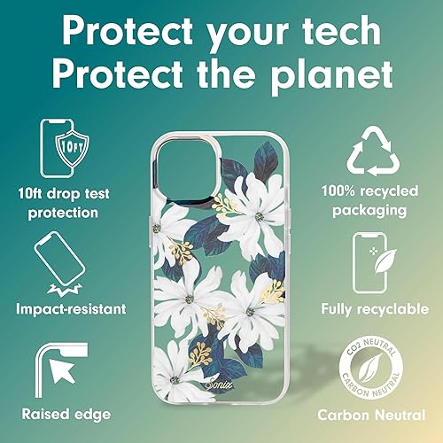 Miniatura 4 de Sonix - Funda floral para iPhone 15, 14, 13, compatible con MagSafe, probada contra caídas de 10 pies, modelo Delilah (flor de dalia)