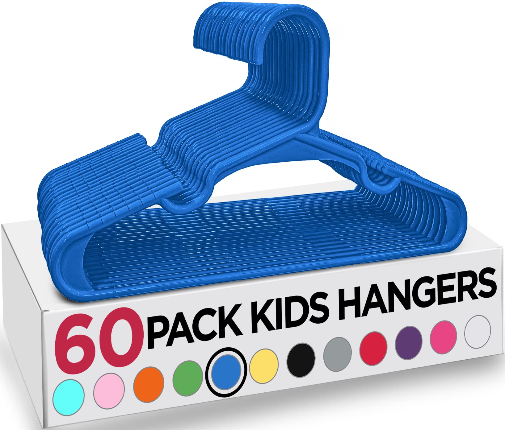 Utopia Home 60 Pack Kids Hangers - 11.5 Inch Plastic Baby Hangers for Closet - Childrens Hanger for Clothes & Infant Hanger for Closet - (Blue)