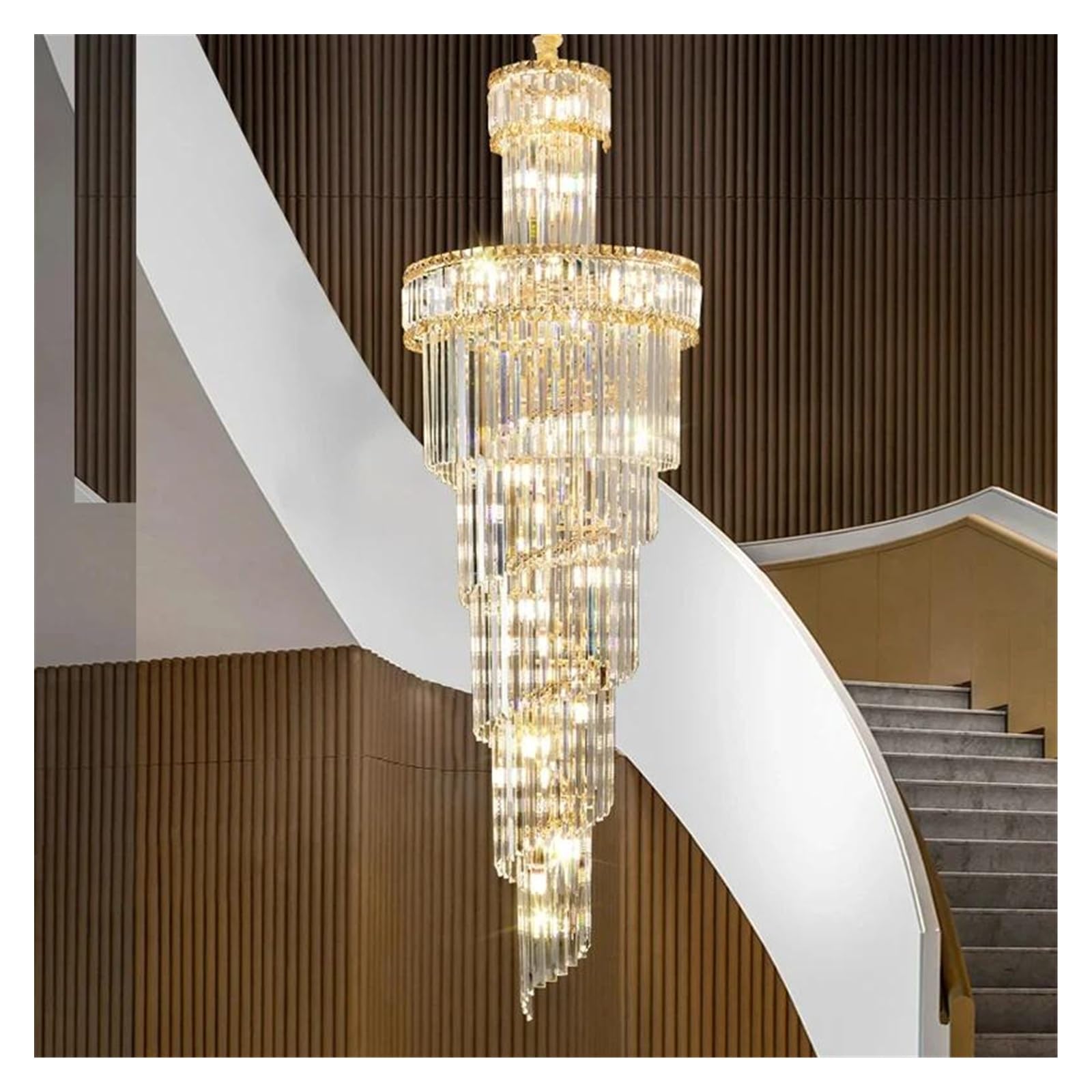PCXEHUYP Modern Chandeliers Loft Crystal Lamp Long Chandelier Staircase Ceiling Simple Luxury for Villa Living Room Large Droplight(Amber,D65X210CM)