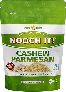 NOOCH IT Vegan Cashew Parmesan 12oz - Organic Fair Trade Dairy-Free Grated Plant-Based Cheese Topping for Pasta Pizza Popcorn