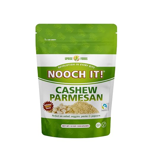 NOOCH IT Vegan Cashew Parmesan Cheese – 12oz | Dairy-Free, Organic, Fair Trade | Grated Plant-Based Cheese Topping & Parmesan Substitute for Pasta, Pizza, Popcorn, and Family Meals