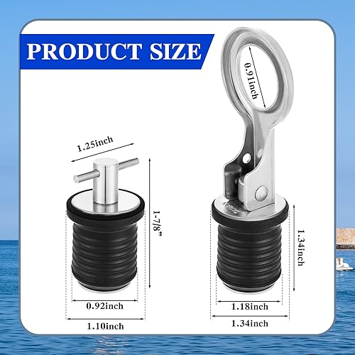Miniatura 9 de Amyhill Juego de 2 tapones de drenaje con mango a presión y tapón de drenaje con mango en T para drenaje de 1 pulgada de diámetro tapón de drenaje