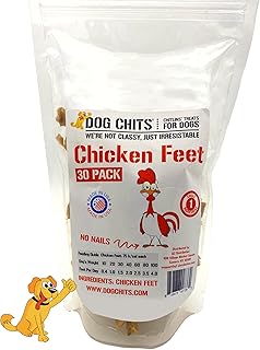 Dog Chits Chicken Feet for Dogs - Dog and Puppy Chews | All-Natural Treats | Large and Small Breeds | Nothing Added | Dehydrated | 30 Pack