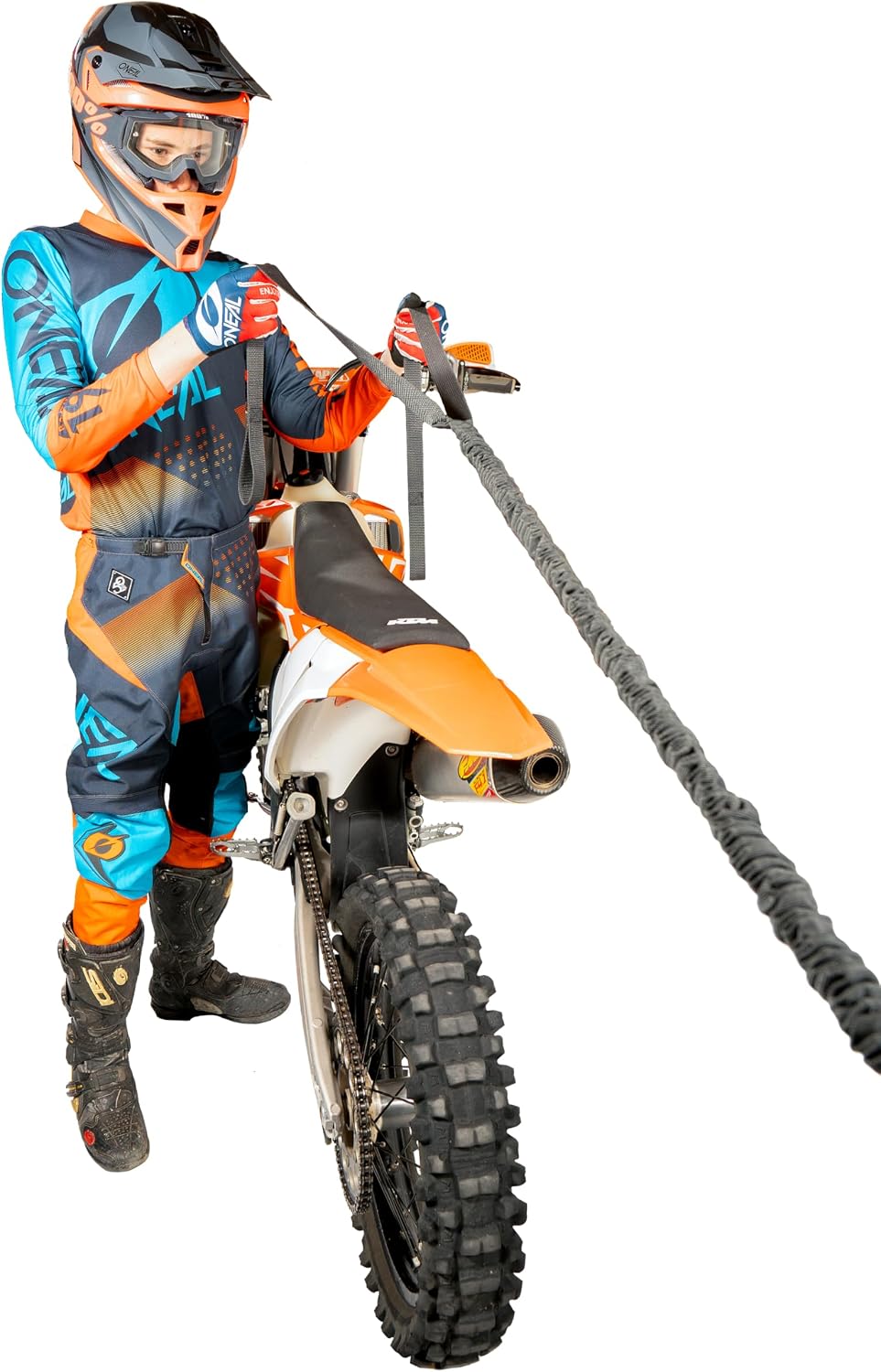 MoTowWhee - The Original Bungee Tow Rope for Motorcycles | E-Bikes Extra Strong Pull Strap for Recovery Towing (MoTowWhee Strap Kit)