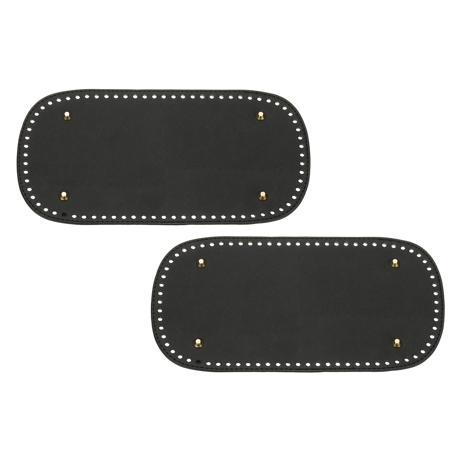MECCANIXITY 2Pcs Crochet Bag Bottom, 5.9"x11.8" Oval Purse Bottom Leather Bag Bottom Shaper Pad with Holes Knitting Crochet Bag Cushion Base for DIY Handbag Purse Making Supplies, Black-image-18
