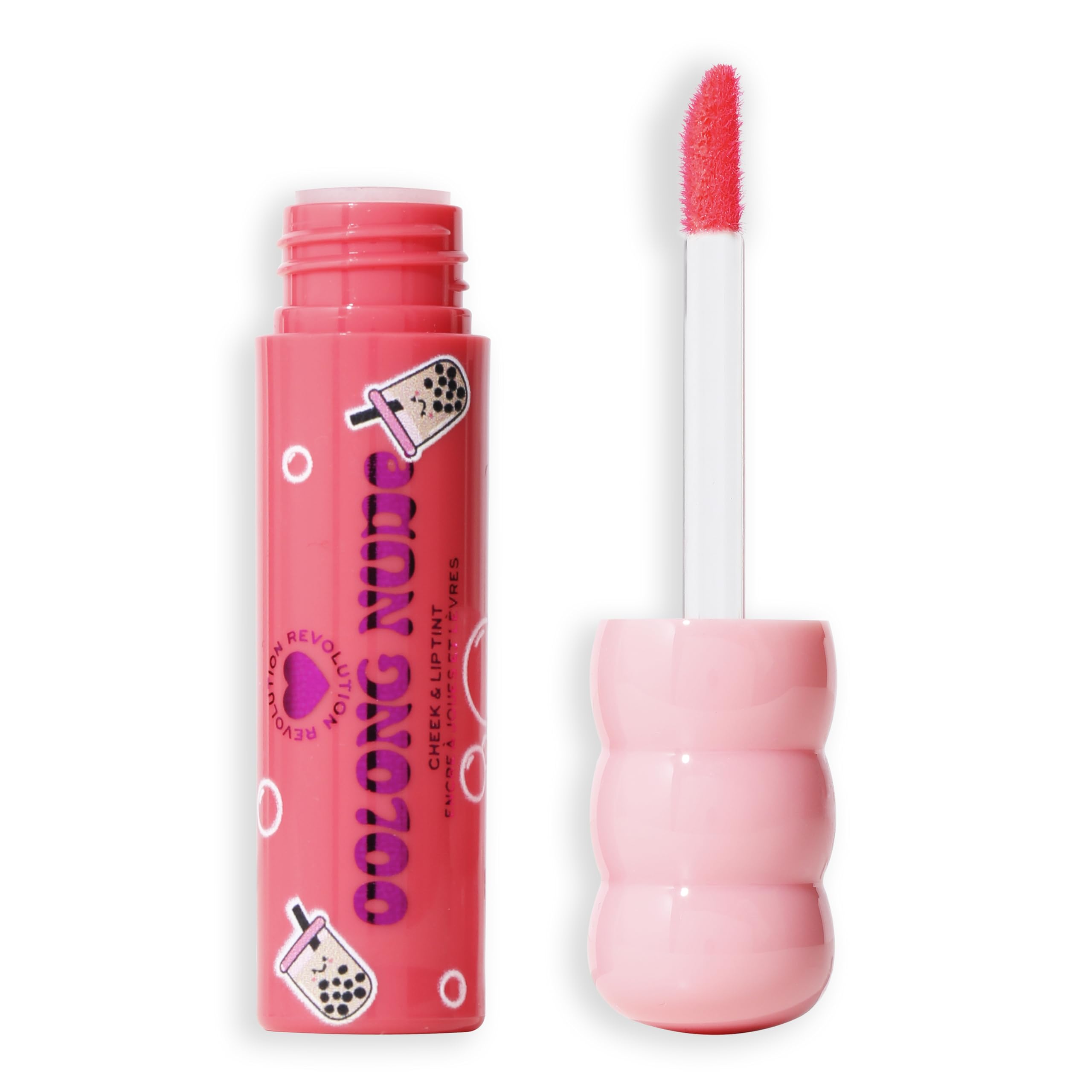 I Heart Revolution Bubble Tea Milky Blush + Lip Tint, Hydrating All-In-One Face Tint Infused With Matcha Green Tea, Vegan & Cruelty-Free, Oolong Nude