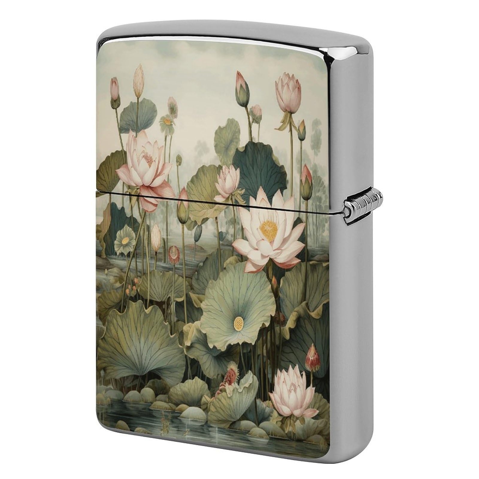 Btcowzrv Style Hand Drawn Flower Metal Lighter Case Sleeve Cover Holder