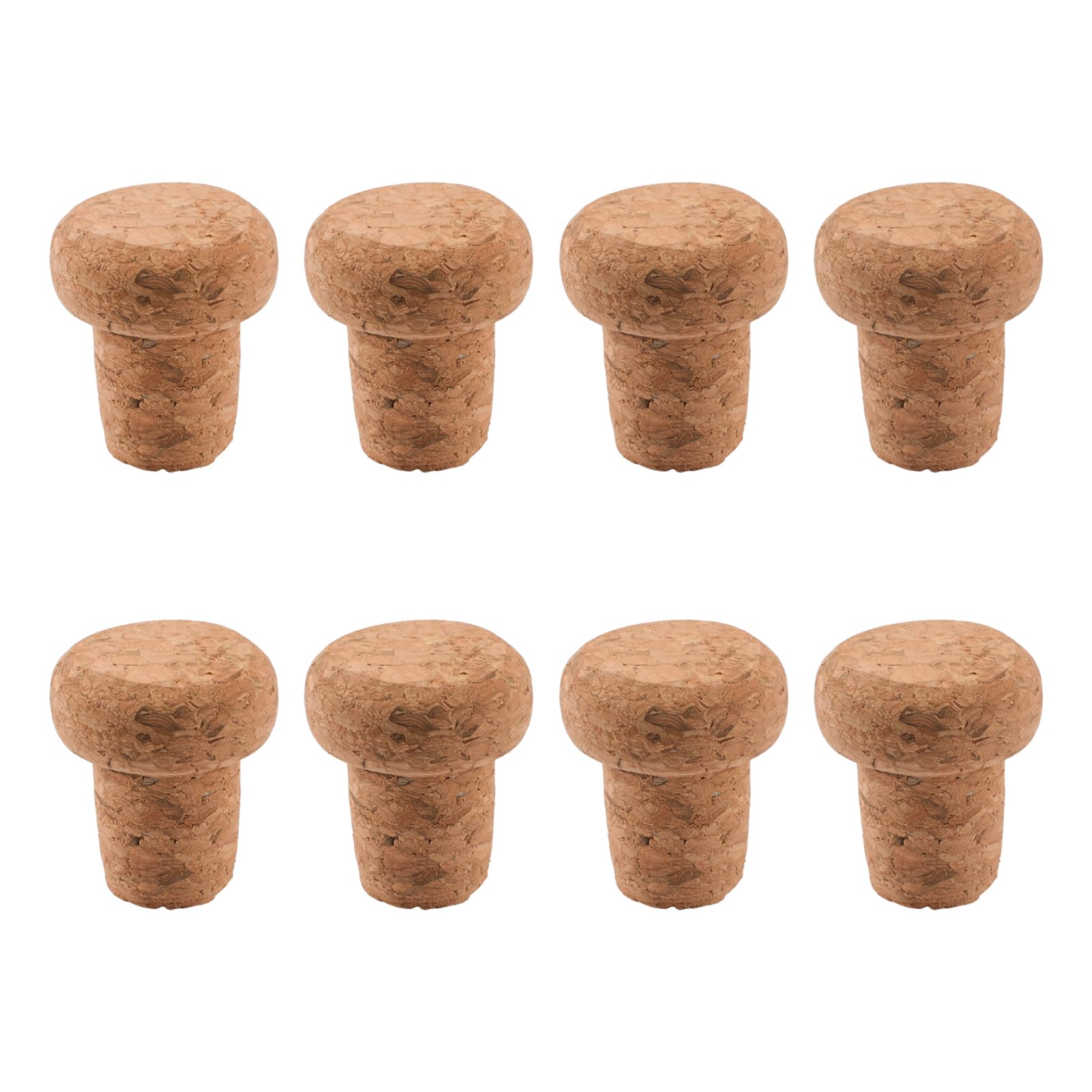 INCREWAY 8Pcs T-Shape Natural Cork Stoppers, Tapered Corks, Reusable Seal Preservation Plugs, Dia 18mm Bottle Stoppers for Wine Beer Olive Oil Bottles DIY Craft (18mm)