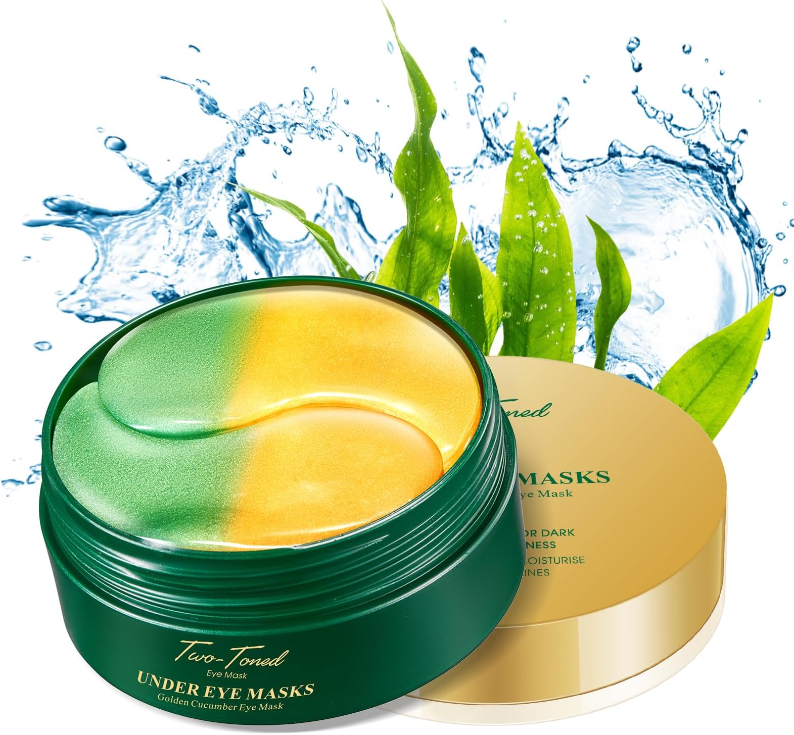 Okutani Under Eye Patches 60Pcs, Golden Cucumber Eye Mask Puffy, Eye Skin Care Pads With Collagen Hyaluronic Acid Castor Oil Under Eye Masks for Dark Circles Treatments, Smooth Wrinkles