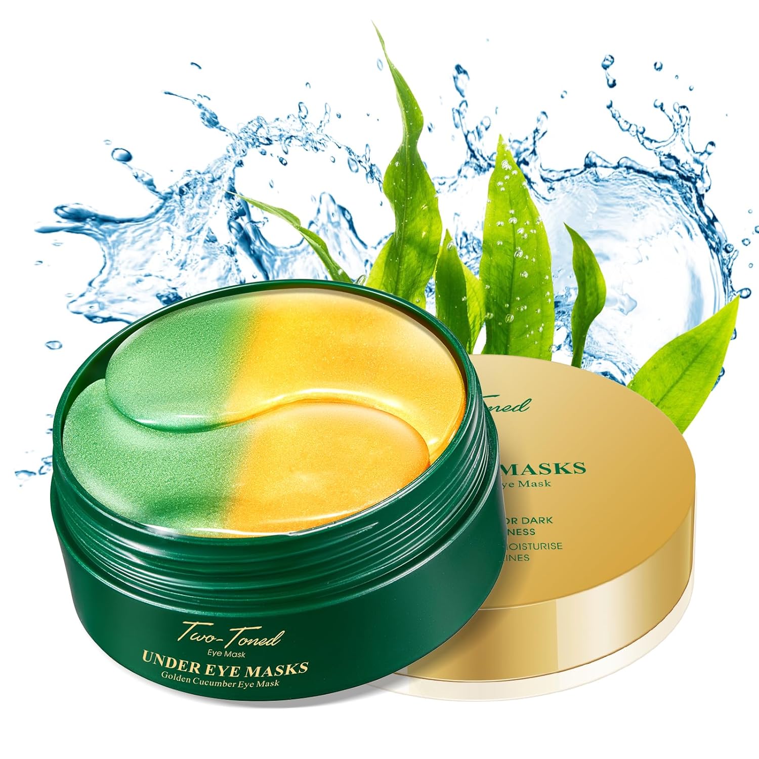 Okutani Under Eye Patches 60Pcs, Golden Cucumber Eye Mask Puffy, Eye Skin Care Pads With Collagen Hyaluronic Acid Castor Oil Under Eye Masks for Dark Circles Treatments, Smooth Wrinkles