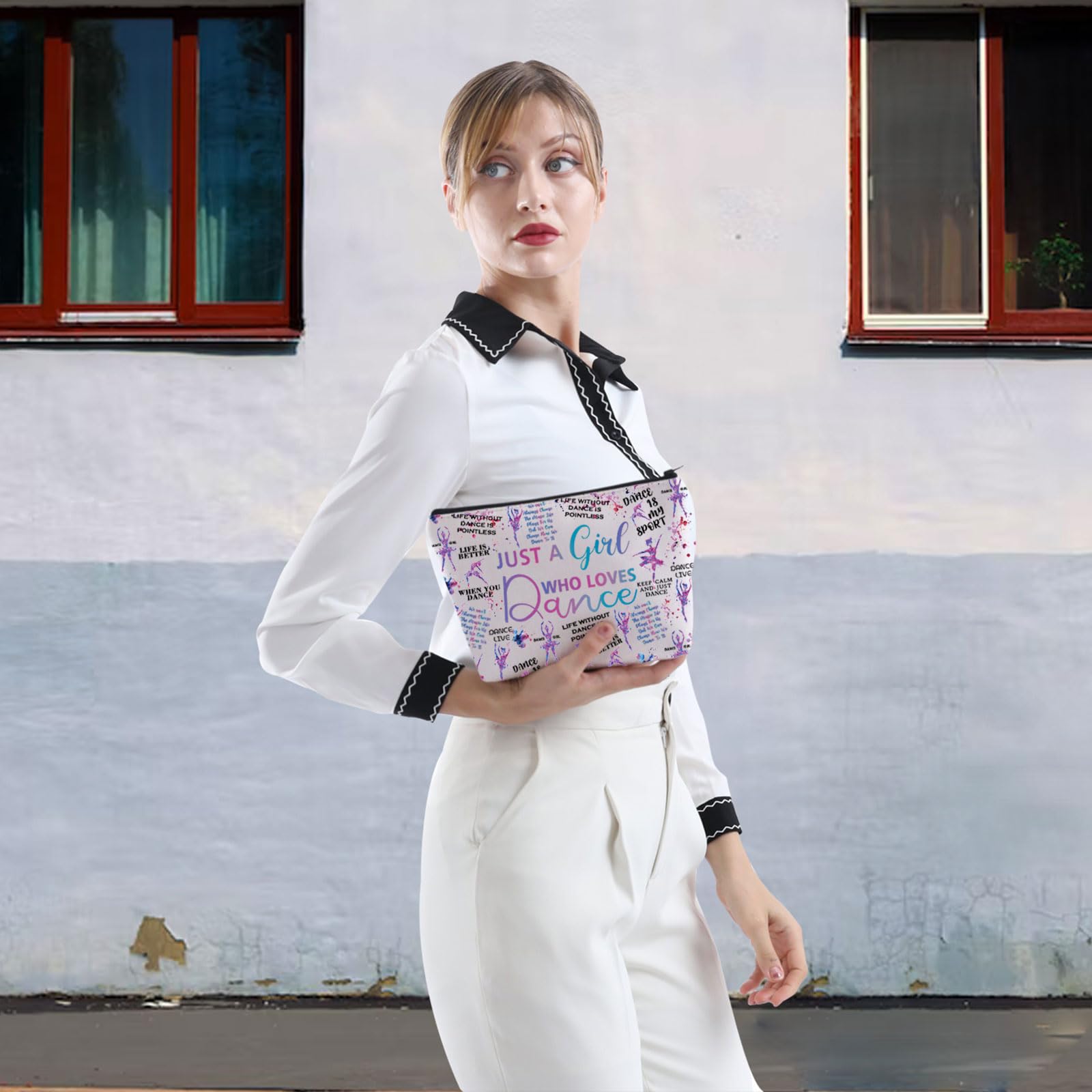 LEVLO Dance is My Sport Cosmetic Makeup Bag - Multicolour, Waterproof, Zipper Pouch - Loves Dance 1UK - Image 4