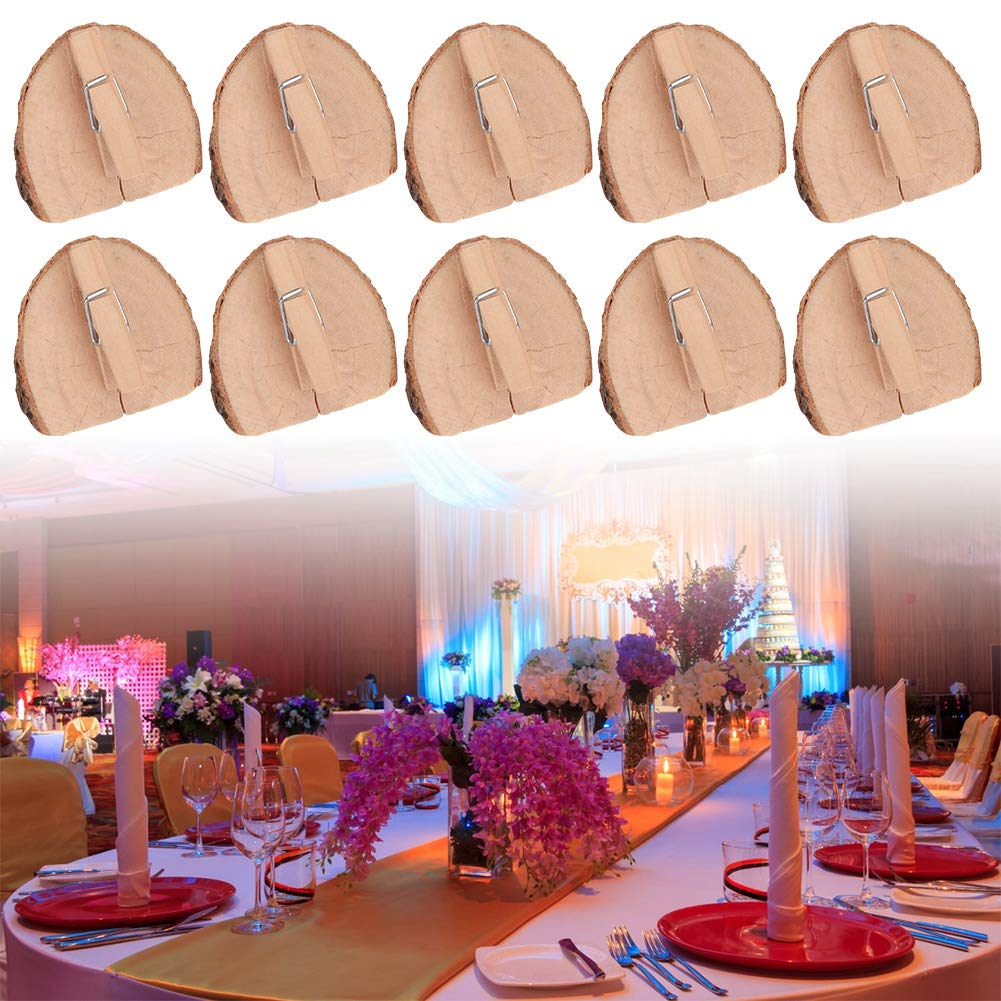 Base Madera Decoración Ligera Soporte De Madera Para Tarjetas - 12 Piezas Para Mesas De Boda Y Restaurantes Porta Tarjetas Haya Bodas Restaurantes
