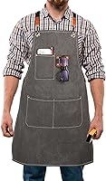 Rtcimoic Multi-Pocket Canvas Tool Apron for Men - Adjustable Thickened Work Apron for Welding, Woodworking, Gardening