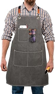 Multi-Functional Men's Tool Apron, Multi-Pocket Canvas Apron, Woodworkin...