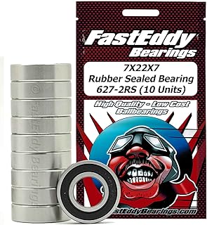 FastEddy Bearings 7X22X7 Rubber Sealed Bearing 627-2RS (10 Units)