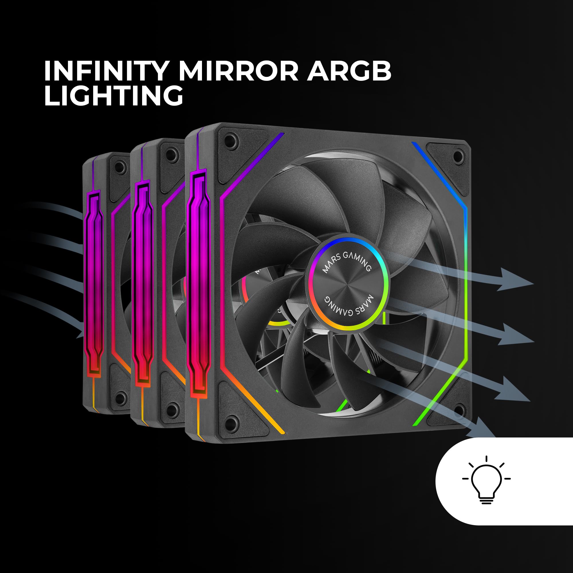 Mars Gaming MFD, Ventilador 120mm CHROMA RGB Dual Automático, Ultra Silencioso 14dB, Conexión Molex 4PIN, Sistema Antivibraciones, Transparente — view 31