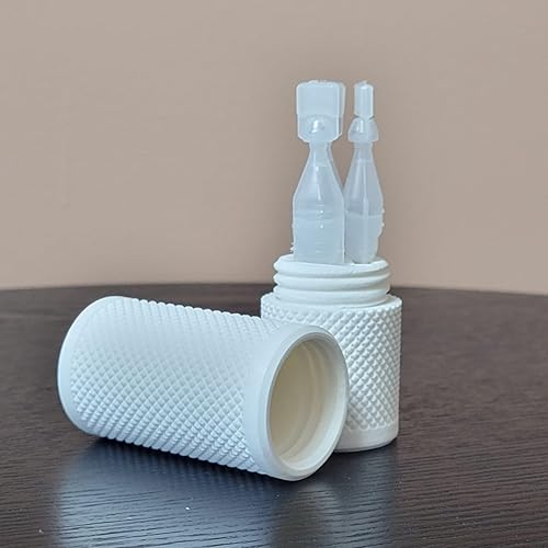 Vista 19 de Znet3D Eye Drop Vial Holder & Travel Carry Case - Securely Holds Three (3) Single-Use Vials - Screw-On Lid, Knurled Pattern - Keep Vials Safe & Silk