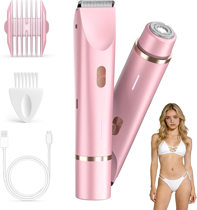 Aparador elétrico feminino FRIJAXN com duas cabeças, IPX7, rosa