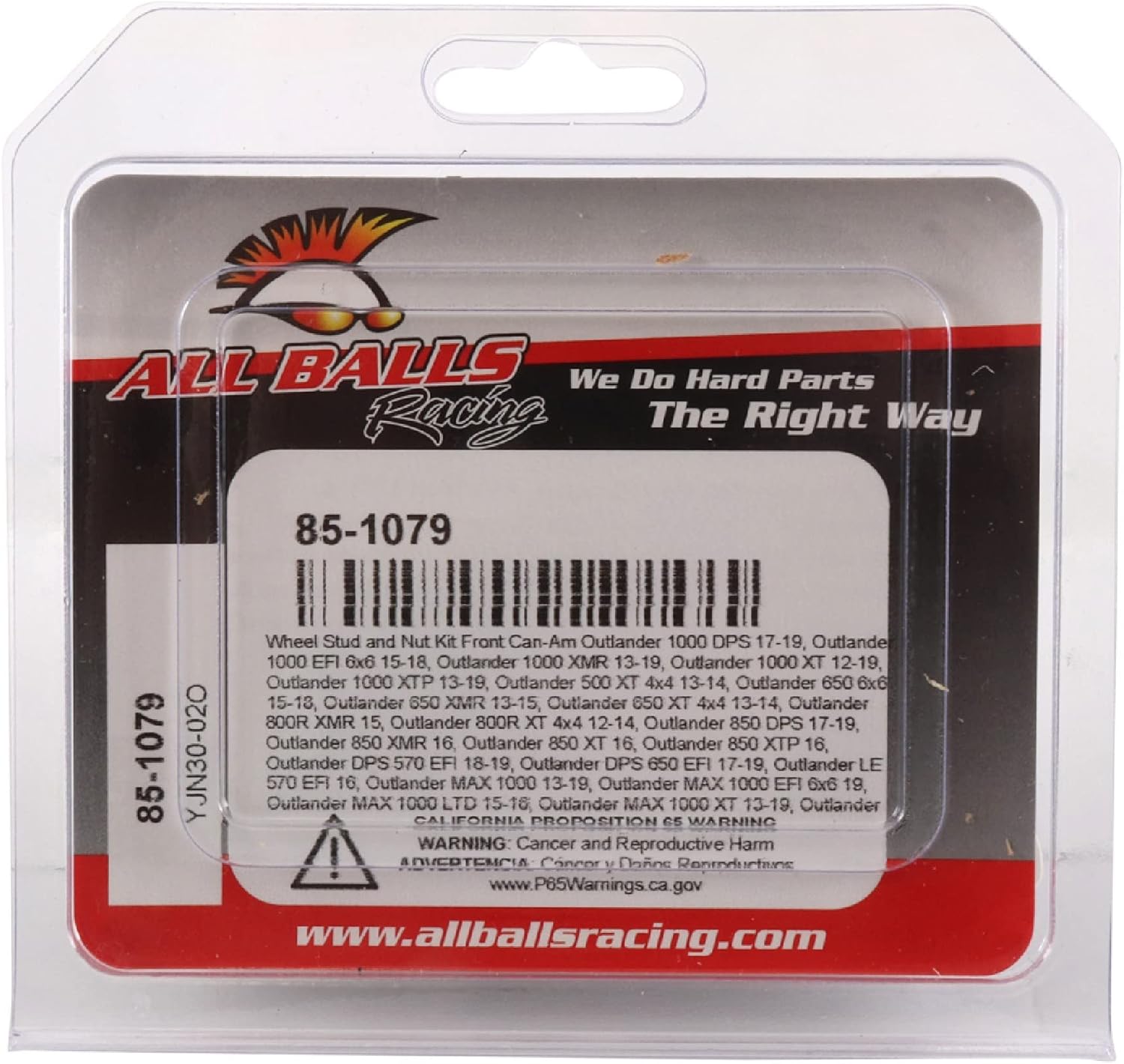 All Balls Racing Wheel Stud and Nut Kit 85-1079 Compatible With/Replacement For Can-Am Outlander 1000 6x6 XT 2015-2018, Outlander 1000 XMR 2013-2015, Outlander 1000 XT 2012-2015