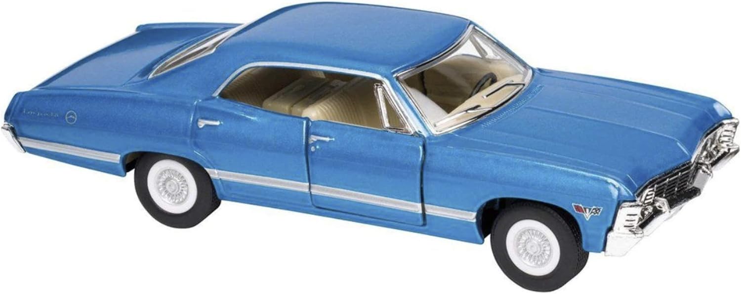 KiNSMART - 1/43 Scale Model Compatible with Chevrolet Impala 1967 (Blue)