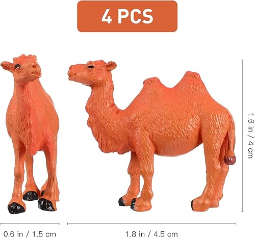 Miniatura 2 de STOBOK Camel Models - Figura de camello en miniatura, modelo animal, adornos de escritorio, paquete de 4