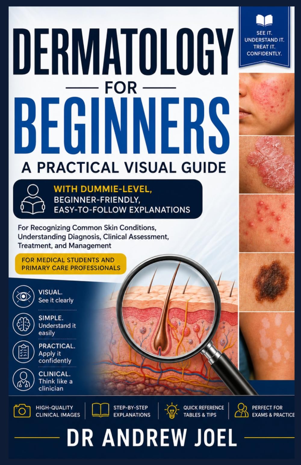 Dermatology For Beginners: A Beginner-Friendly, Dummies-Level Visual Guide to Recognizing, Diagnosing, and Treating Common Skin Conditions for Medical Students and Primary Care Professionals