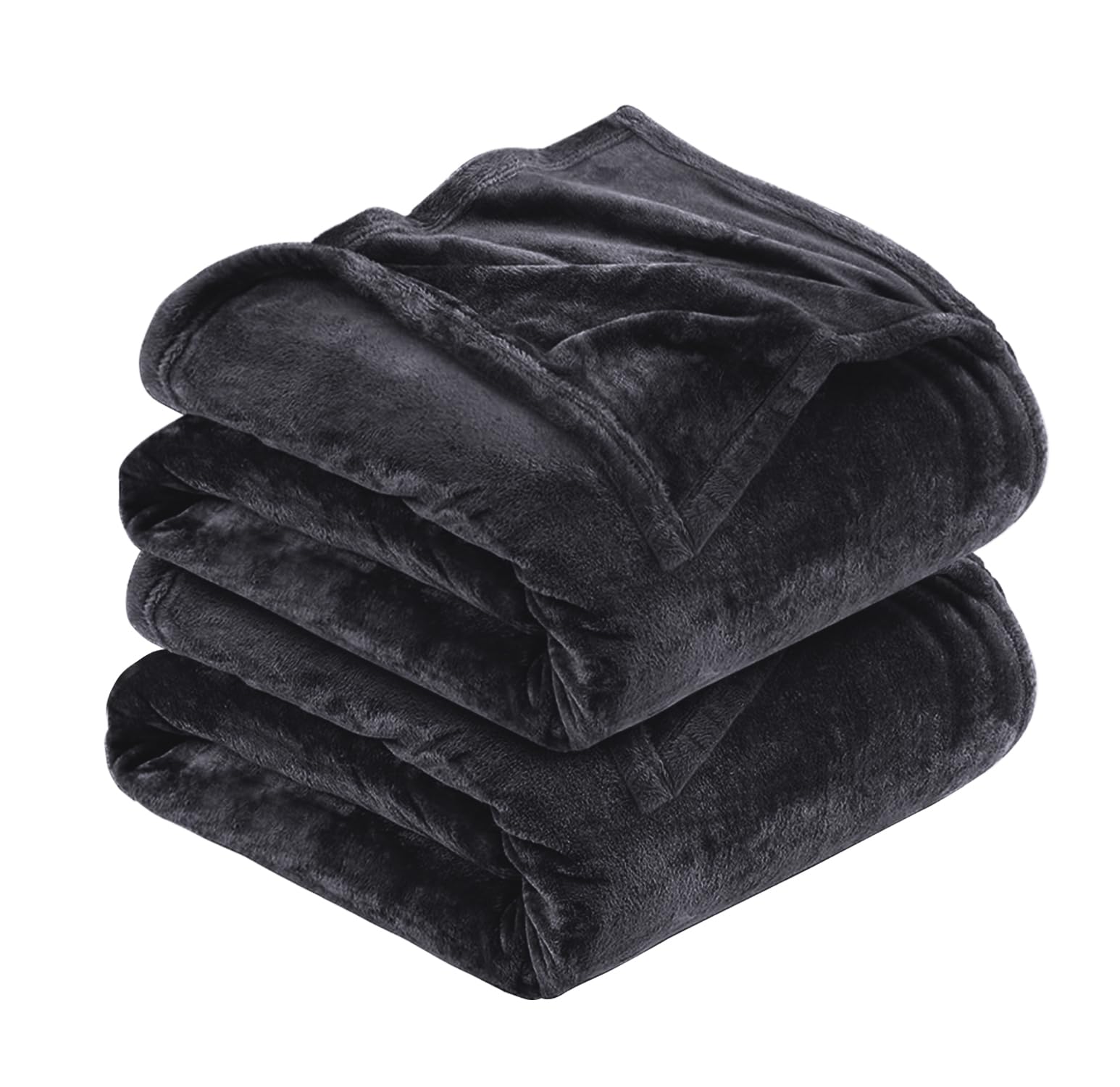 MOONLIGHT20015 Silk Touch Warm 2 Pack Fleece Blankets - 400 GSM Throws for Sofa Fluffy Blanket Bed Throw for Bedroom, Couch, Travel, Kids, Bedroom Accessories Black, King (230 X 270CM) โ image 1