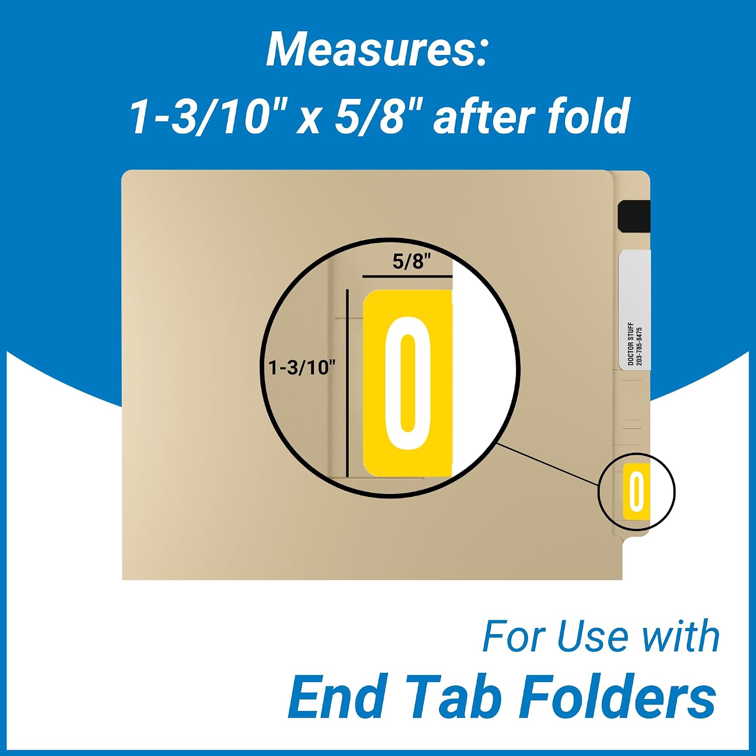 Doctor Stuff - File Folder Labels, Complete Set of Numbers 0-9, VRE/GBS 8860 MatchSYS #1 - VRNM Series Chart Stickers, 1.3"x 1-1/4", 1 Each of 10 Rolls, 500/Roll