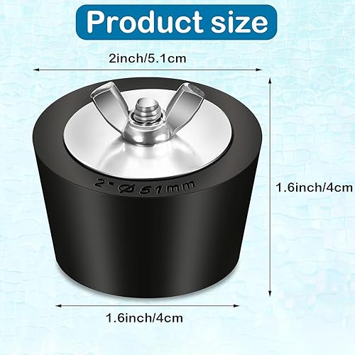 Miniatura 2 de Honoson 2 tapones de expansión para piscina de invierno con tornillo SS de acero inoxidable (2 pulgadas)