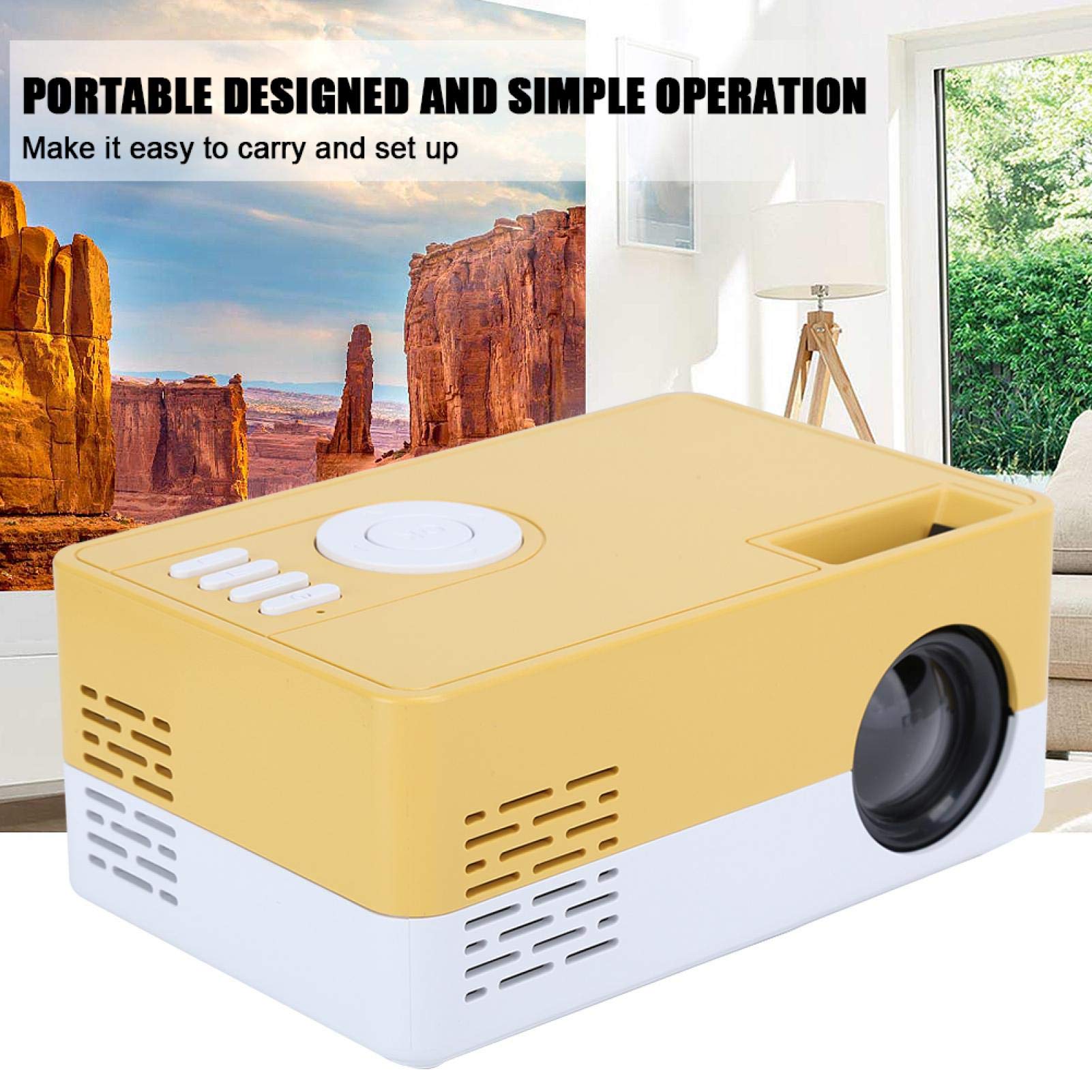 Proiettore per Esterni, videoproiettore 1080p Full HD ad Alta Definizione Dimensioni di proiezione da 20-80 Pollici con Telecomando per l'home Theater(#2)