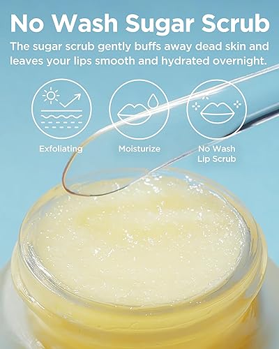 Miniatura 10 de TOCOBO Vita Glazed Lip Mask - Exfoliante labial vegano coreano y tratamiento exfoliante durante la noche para labios secos y agrietados -